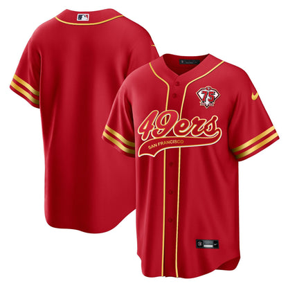 San Francisco 49ers Baseball Men Jersey - Red