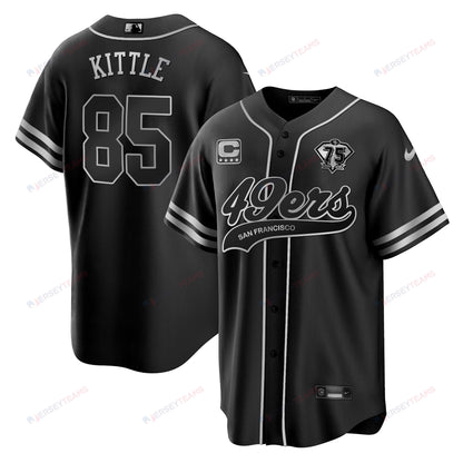 George Kittle 85 San Francisco 49ers Baseball Men Jersey - Black Silver