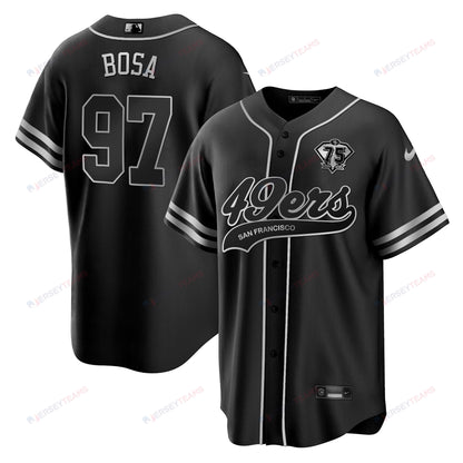 Nick Bosa 97 San Francisco 49ers Baseball Men Jersey - Black Silver