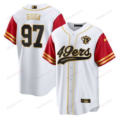 Nick Bosa 97 San Francisco 49ers Baseball Men Jersey - Color Sleeve