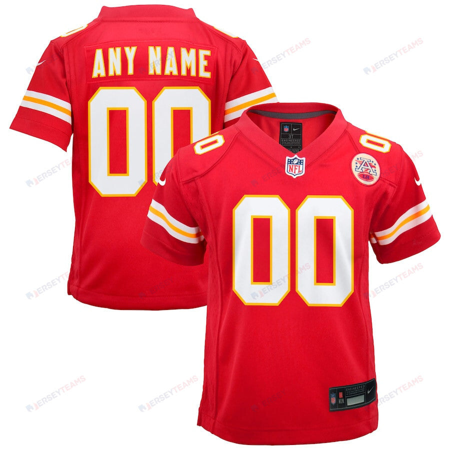 Kansas City Chiefs Custom Game YOUTH Jersey - Red