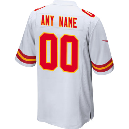 Kansas City Chiefs AFC Champions Patch Game Men Custom Jersey - White