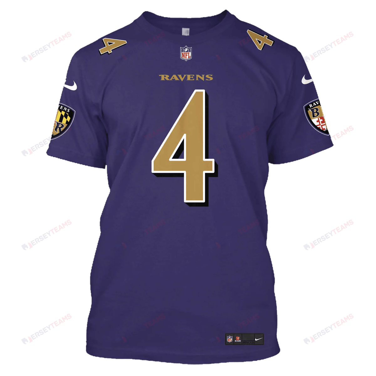 Zay Flowers 4 Baltimore Ravens All Over Print T-shirt - Purple