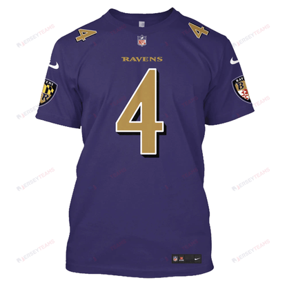 Zay Flowers 4 Baltimore Ravens All Over Print T-shirt - Purple