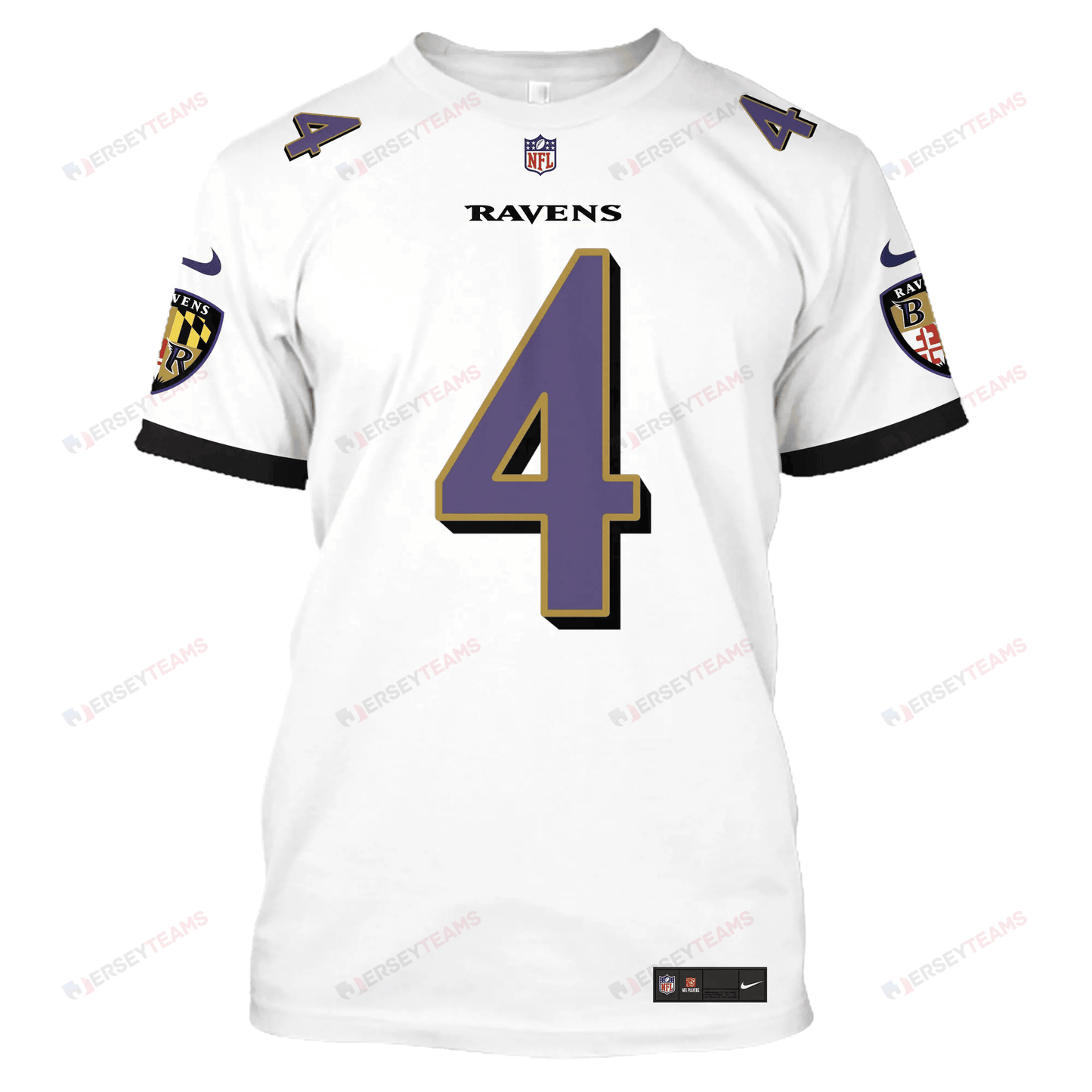 Zay Flowers 4 Baltimore Ravens All Over Print T-shirt - White