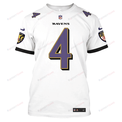 Zay Flowers 4 Baltimore Ravens All Over Print T-shirt - White
