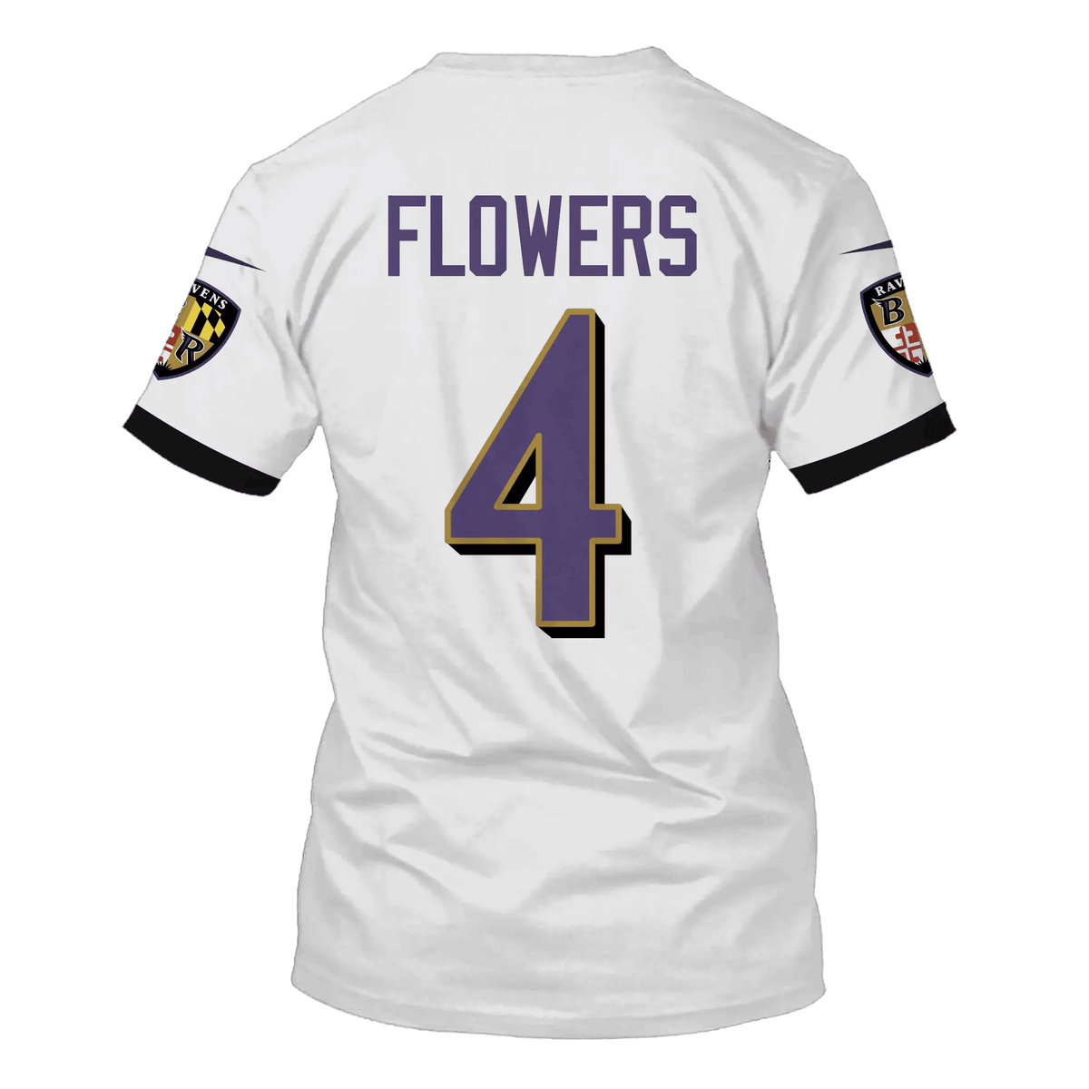 Zay Flowers 4 Baltimore Ravens All Over Print T-shirt - White