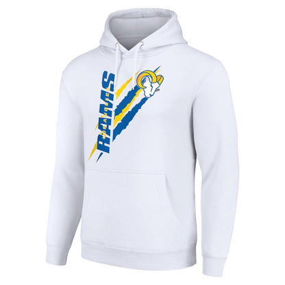Los Angeles Rams Color Scratch Pullover Hoodie - White