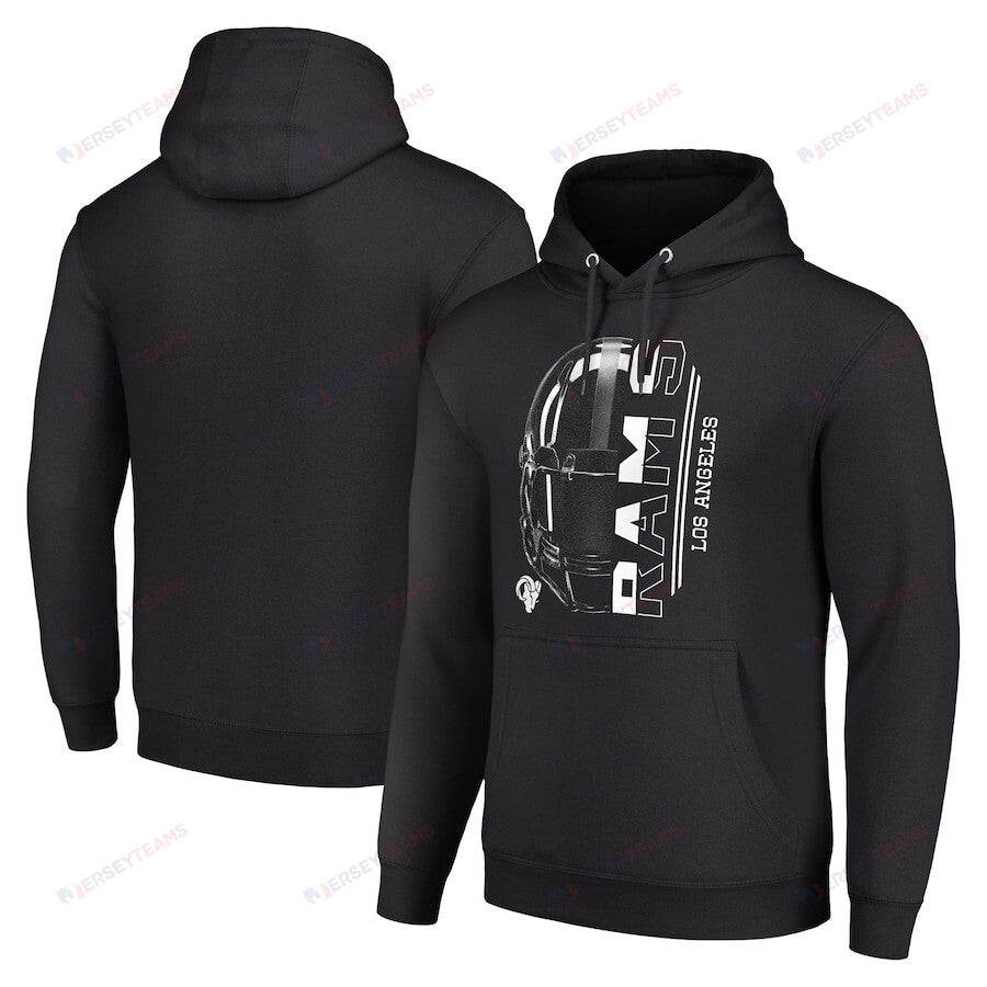 Los Angeles Rams Half Helmet Logo Pullover Hoodie - Black