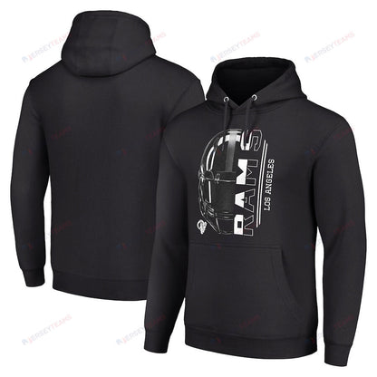 Los Angeles Rams Half Helmet Logo Pullover Hoodie - Black