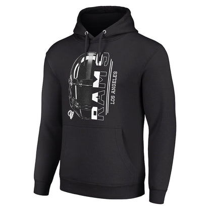 Los Angeles Rams Half Helmet Logo Pullover Hoodie - Black