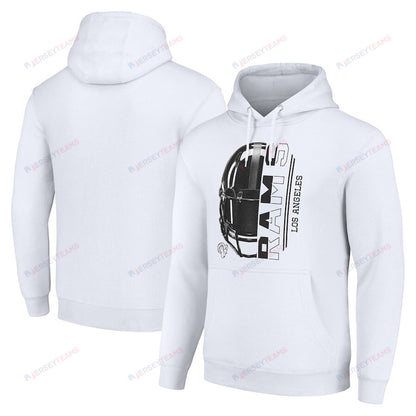 Los Angeles Rams Half Helmet Logo Pullover Hoodie - White