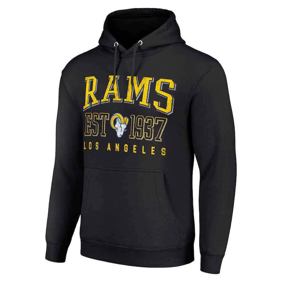 Los Angeles Rams Throwback Logo Pullover Hoodie - Black