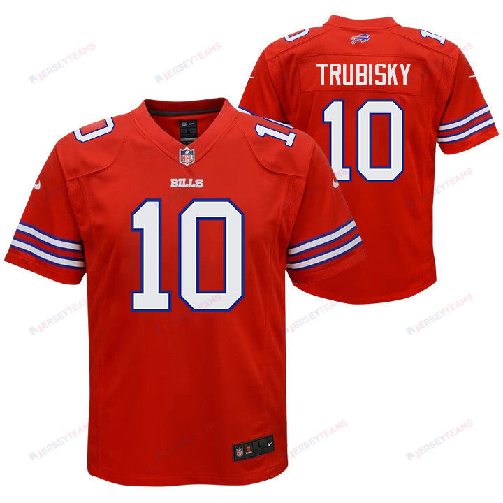 Mitch Trubisky 10 Buffalo Bills Team Game YOUTH Jersey - Red