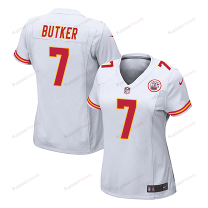 Harrison Butker 7 Kansas City Chiefs Game Women Jersey - White