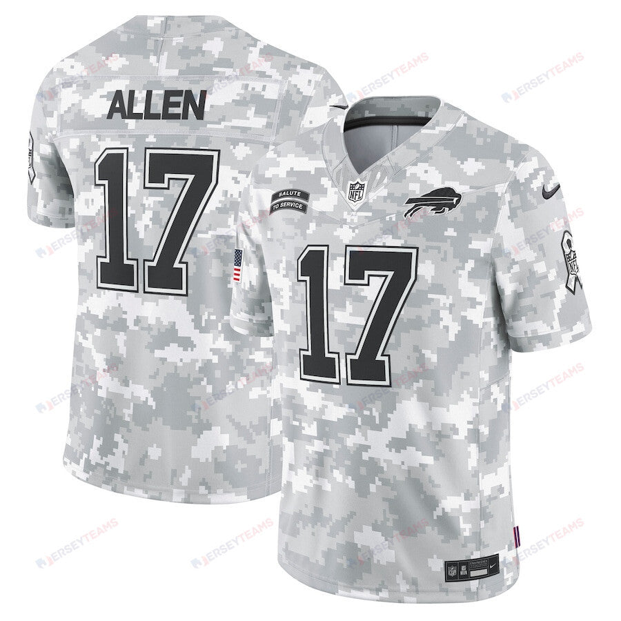 Josh Allen 17 Buffalo Bills 2024 Salute to Service Limited Men Jersey - Arctic Camo