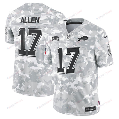 Josh Allen 17 Buffalo Bills 2024 Salute to Service Limited Men Jersey - Arctic Camo