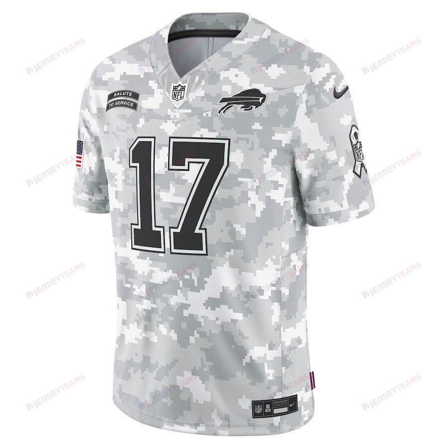 Josh Allen 17 Buffalo Bills 2024 Salute to Service Limited Men Jersey - Arctic Camo