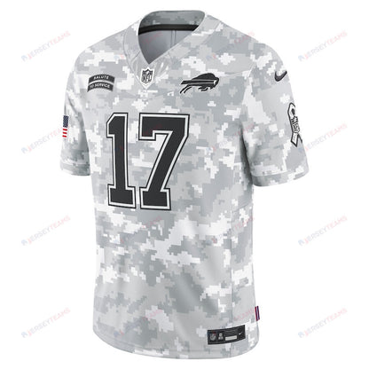 Josh Allen 17 Buffalo Bills 2024 Salute to Service Limited Men Jersey - Arctic Camo