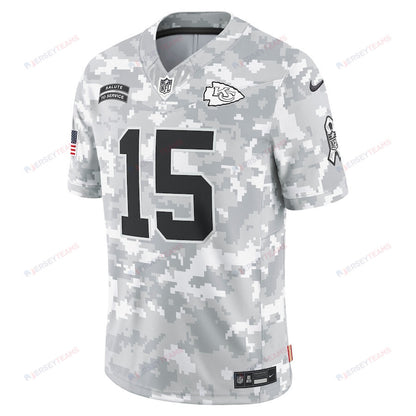 Patrick Mahomes 15 Kansas City Chiefs 2024 Salute to Service Limited Men Jersey - Arctic Camo