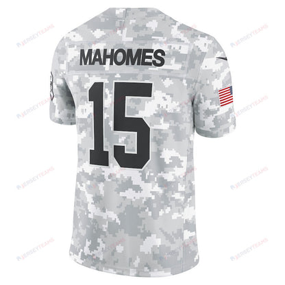Patrick Mahomes 15 Kansas City Chiefs 2024 Salute to Service Limited Men Jersey - Arctic Camo