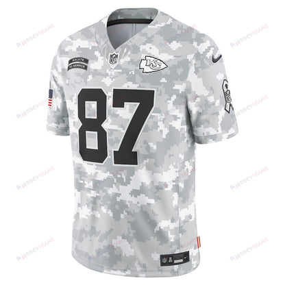 Travis Kelce 87 Kansas City Chiefs 2024 Salute to Service Limited Men Jersey - Arctic Camo