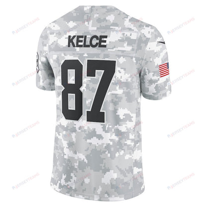 Travis Kelce 87 Kansas City Chiefs 2024 Salute to Service Limited Men Jersey - Arctic Camo