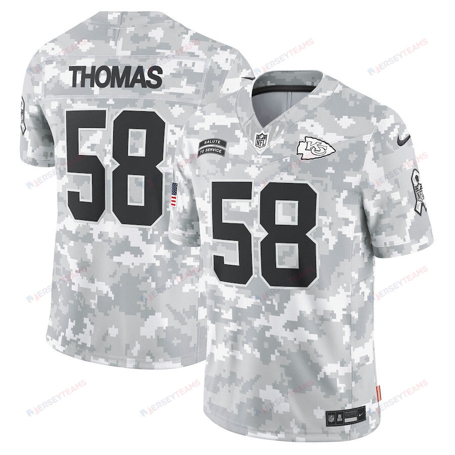 Derrick Thomas 58 Kansas City Chiefs 2024 Salute to Service Retired Player Limited Men Jersey - Arctic Camo