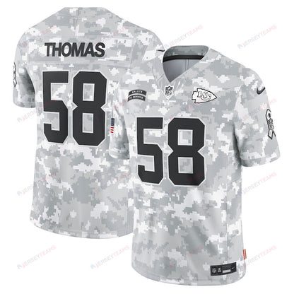 Derrick Thomas 58 Kansas City Chiefs 2024 Salute to Service Retired Player Limited Men Jersey - Arctic Camo