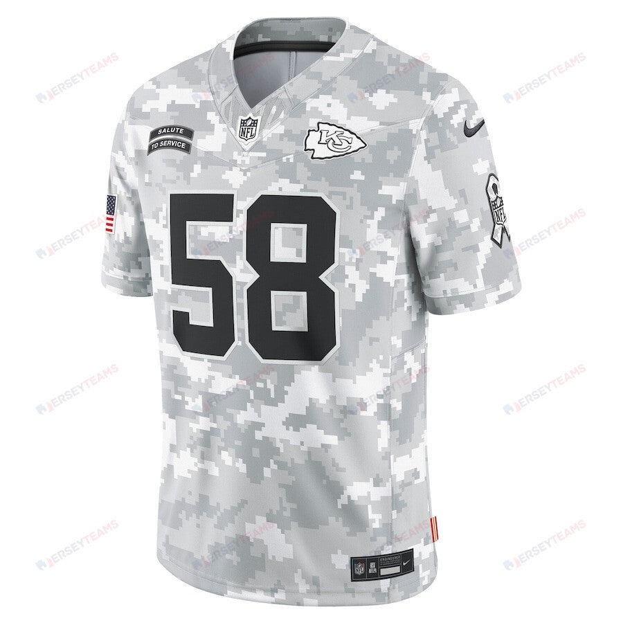 Derrick Thomas 58 Kansas City Chiefs 2024 Salute to Service Retired Player Limited Men Jersey - Arctic Camo