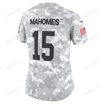 Patrick Mahomes 15 Kansas City Chiefs Women's 2024 Salute to Service Limited Jersey - Arctic Camo