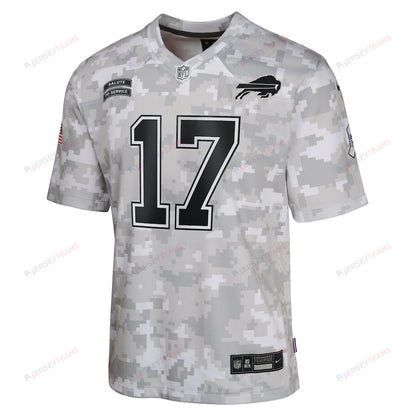 Josh Allen 17 Buffalo Bills 2024 Salute to Service Game YOUTH Jersey - Arctic Camo