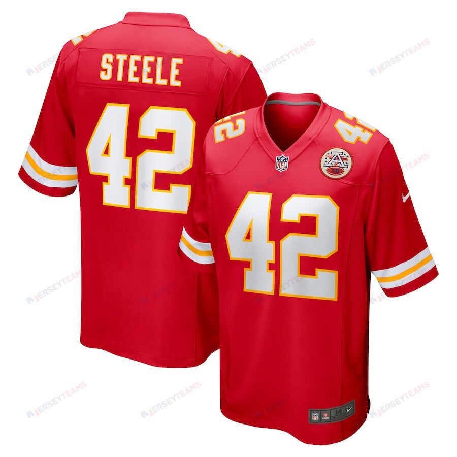 Carson Steele 42 Kansas City Chiefs Game Men Jersey - Red