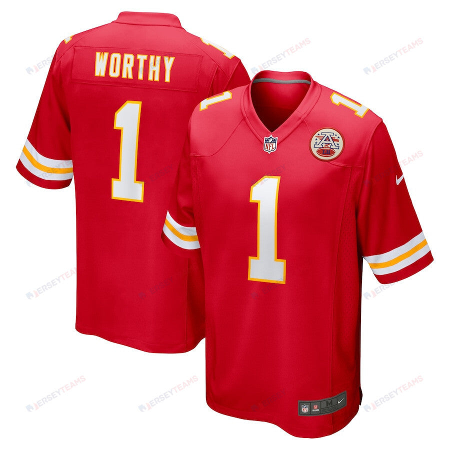 Xavier Worthy 1 Kansas City Chiefs Player Game Men Jersey - Red