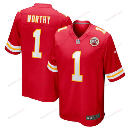 Xavier Worthy 1 Kansas City Chiefs Player Game Men Jersey - Red
