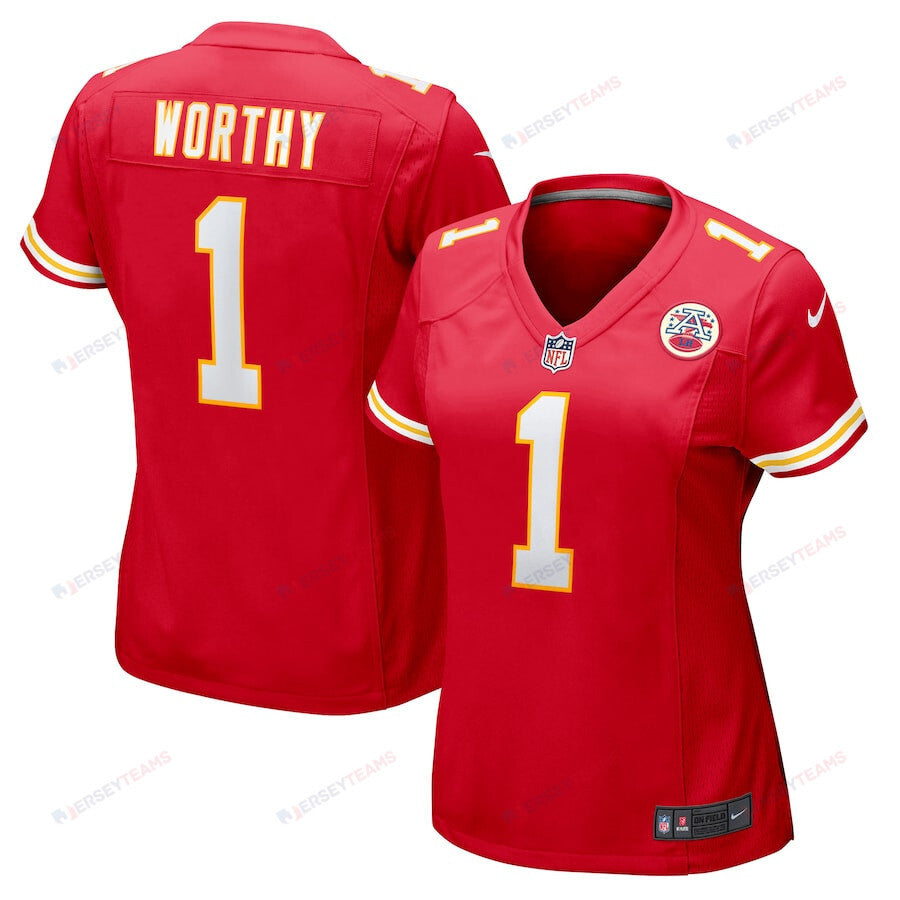 Xavier Worthy 1 Kansas City Chiefs Women's Game Jersey - Red