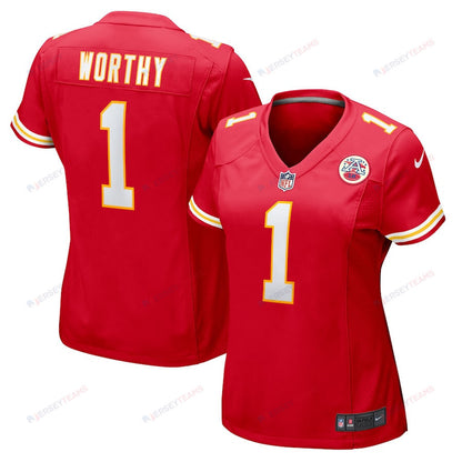 Xavier Worthy 1 Kansas City Chiefs Women's Game Jersey - Red