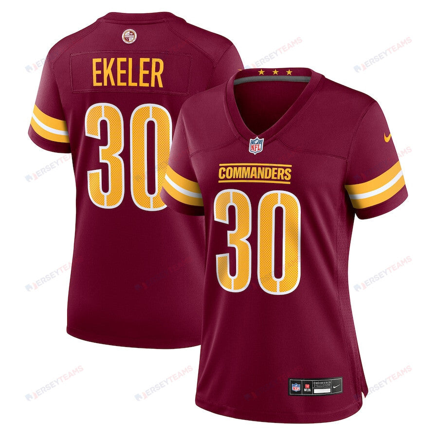 Austin Ekeler 30 Washington Commanders Women's Game Jersey - Burgundy
