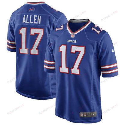 Josh Allen 17 Buffalo Bills Team Game Player Men Jersey - Royal