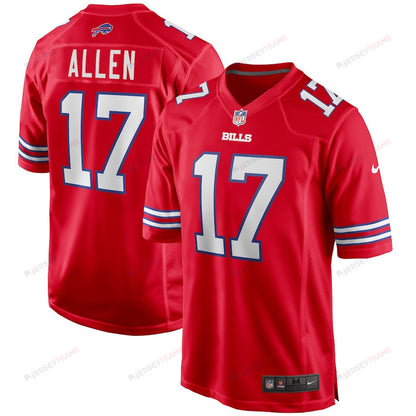 Josh Allen 17 Buffalo Bills Alternate Game Player Men Jersey - Red