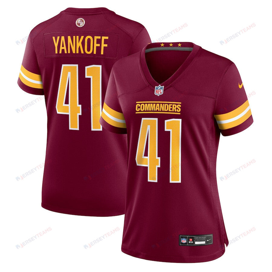 Colson Yankoff 41 Washington Commanders Women's Game Jersey - Burgundy