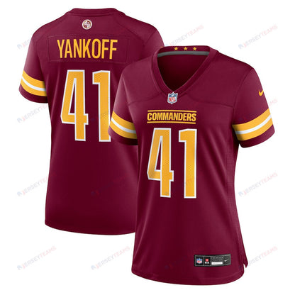 Colson Yankoff 41 Washington Commanders Women's Game Jersey - Burgundy