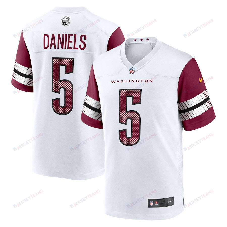 Jayden Daniels 5 Washington Commanders Player Game Men Jersey - White