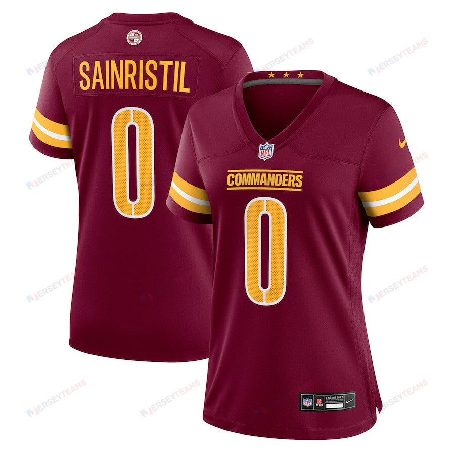 Mike Sainristil 0 Washington Commanders Women's Game Jersey - Burgundy