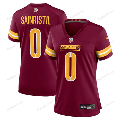 Mike Sainristil 0 Washington Commanders Women's Game Jersey - Burgundy