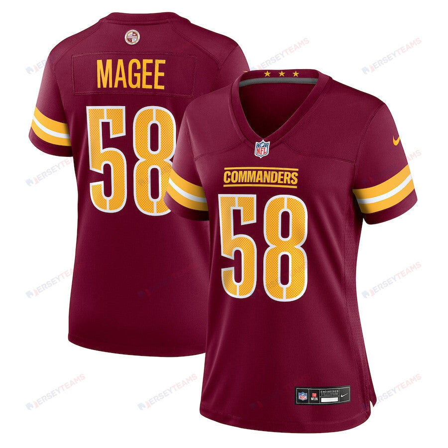 Jordan Magee 58 Washington Commanders Women's Game Jersey - Burgundy