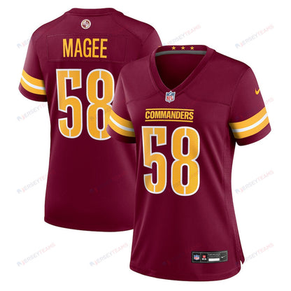 Jordan Magee 58 Washington Commanders Women's Game Jersey - Burgundy