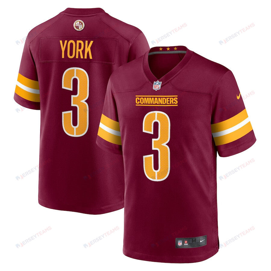 Cade York 3 Washington Commanders Game Men Jersey - Burgundy