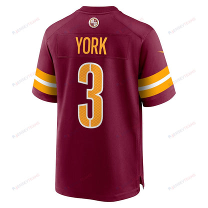 Cade York 3 Washington Commanders Game Men Jersey - Burgundy