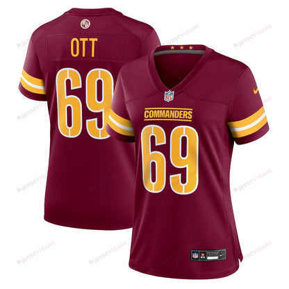 Tyler Ott 69 Washington Commanders Women's Game Jersey - Burgundy